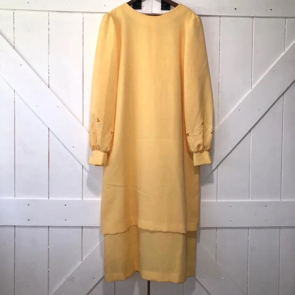 Vintage Women’s Size 36 Givenchy En Plus Dress Long Sleeve Shoulder Pads Retro